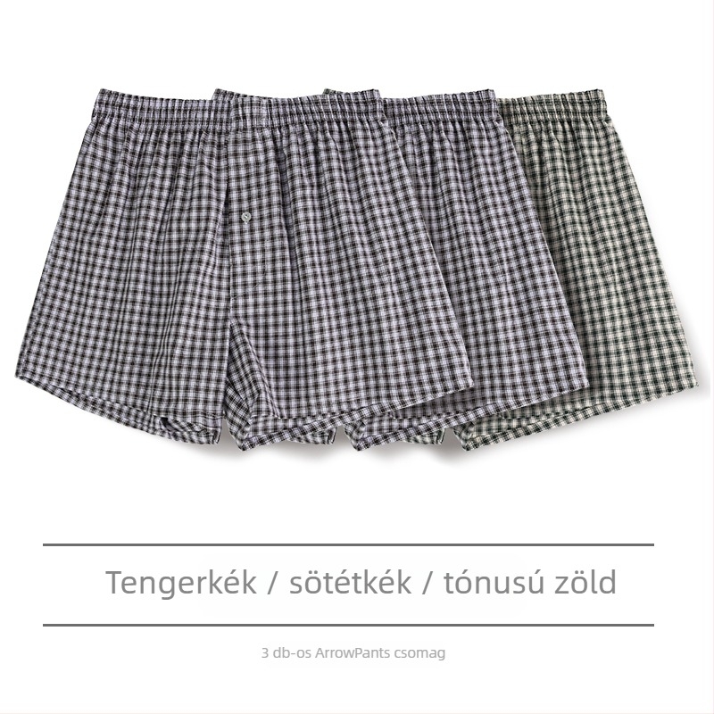 Férfi pamut boxeralsó, középmagas derekú, ágyéki része több mint 95% pamut, tavaszra