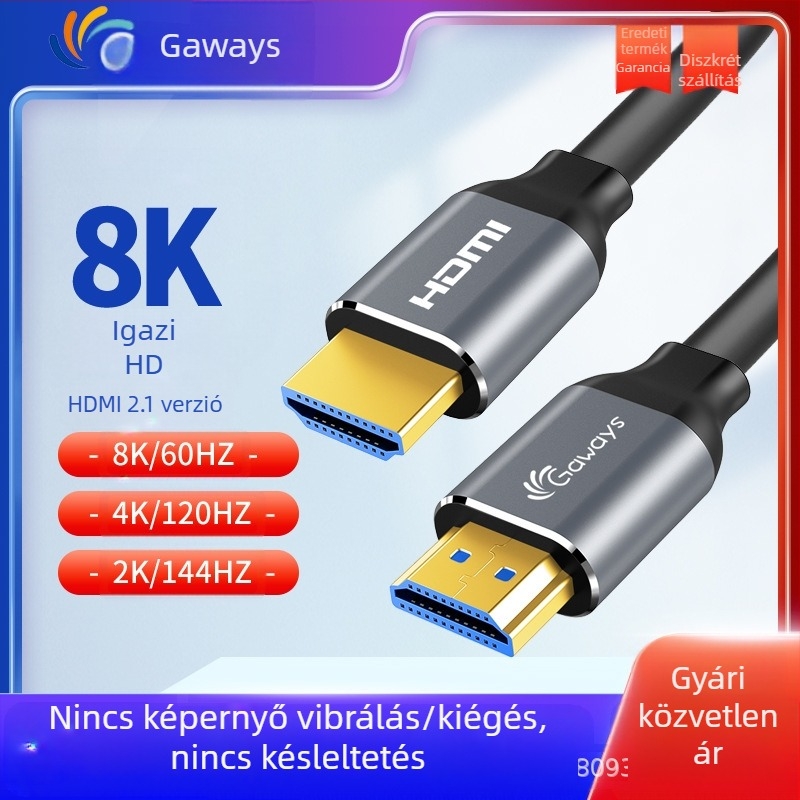 HDMI-kábel 2.1, rézvezető, PVC injektált formázású, hossz 1,5–50 m
