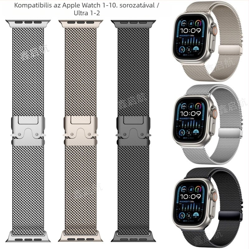 Milan szíj Apple Watch Ultra 2-höz ejtőernyőcsattal, a 10. generáció