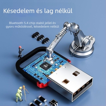 Bluetooth USB adapter fejhallgatóhoz, egérhez és hanghoz — drivertől mentes; Bluetooth 5.0/5.1/5.3; akár 20 m hatótáv; Huawei chip