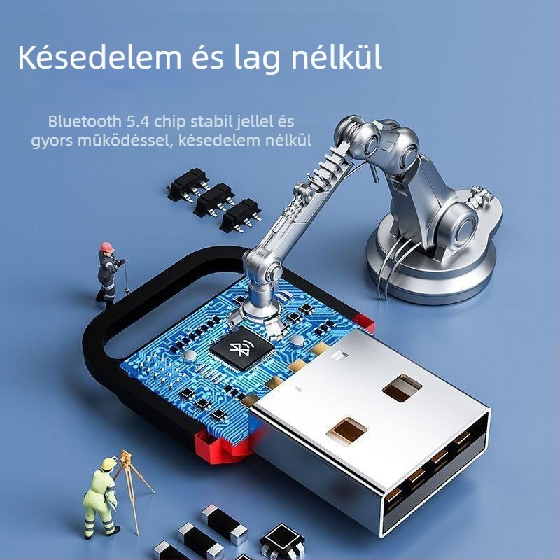 Bluetooth USB adapter fejhallgatóhoz, egérhez és hanghoz — drivertől mentes; Bluetooth 5.0/5.1/5.3; akár 20 m hatótáv; Huawei chip