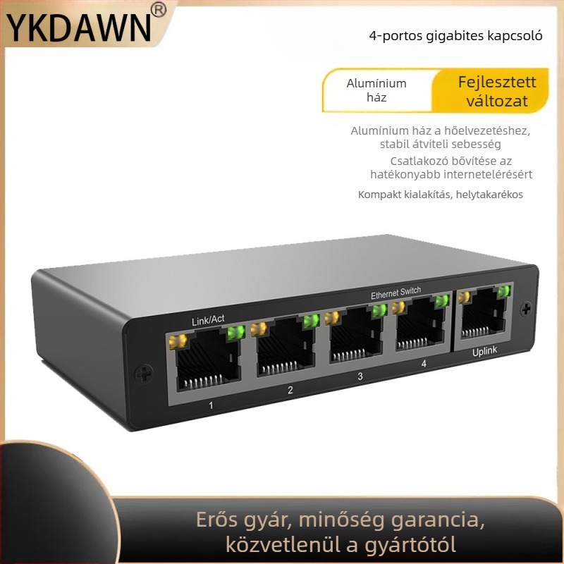 Giga‑bit hálózati kapcsoló 1–4 RJ45, 1000 Mbps, Gigabit Ethernet