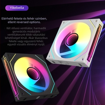 PC ház ventillátor ARGB világítással (5V 3-tűs), hidraulikus csapágy, 1800 RPM, 30 dB zaj, ABS ház