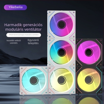 PC ház ventillátor ARGB világítással (5V 3-tűs), hidraulikus csapágy, 1800 RPM, 30 dB zaj, ABS ház