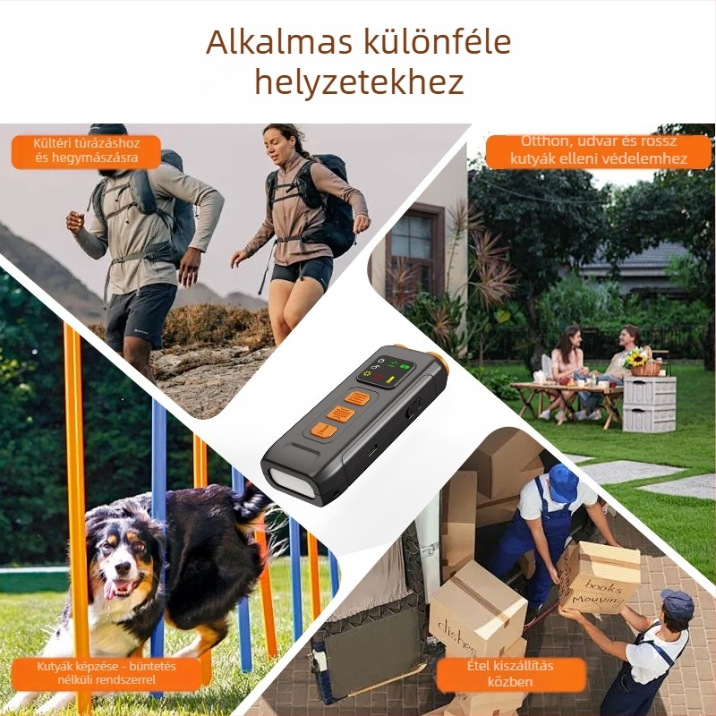 Ultrahangos Kutyatréner Kettős Fejű, Hordozható, Újratölthető, ABS