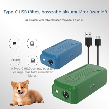 Kézi ultrahangos ugatáscsökkentő készülék kutyáknak, modell K26, műanyag anyag