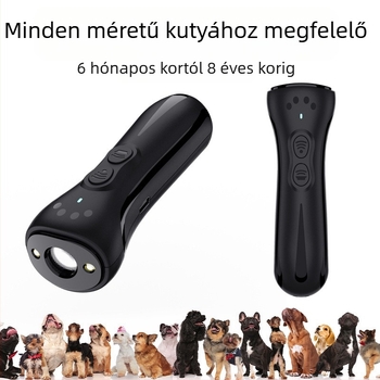 W32 ultrahangos kutyariasztó – ugatás elleni, töltővel, változó frekvencia, LED kézi lámpa