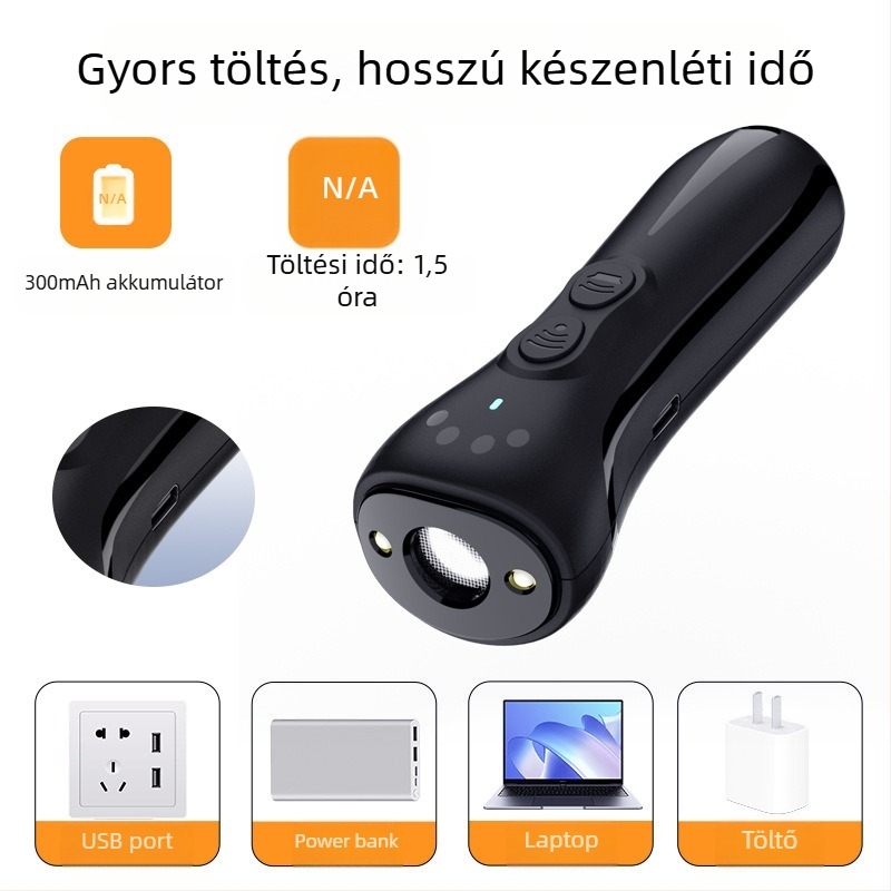 W32 ultrahangos kutyariasztó – ugatás elleni, töltővel, változó frekvencia, LED kézi lámpa