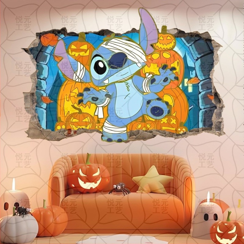 3D Stitch falmatrica gyerekszobába | PVC, 1 db, dekoratív falmatrica