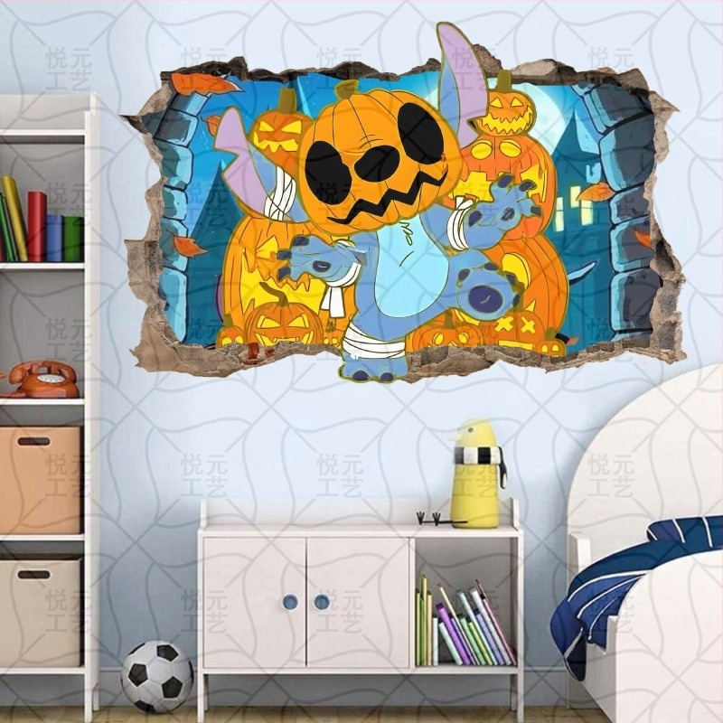 3D Stitch falmatrica gyerekszobába | PVC, 1 db, dekoratív falmatrica
