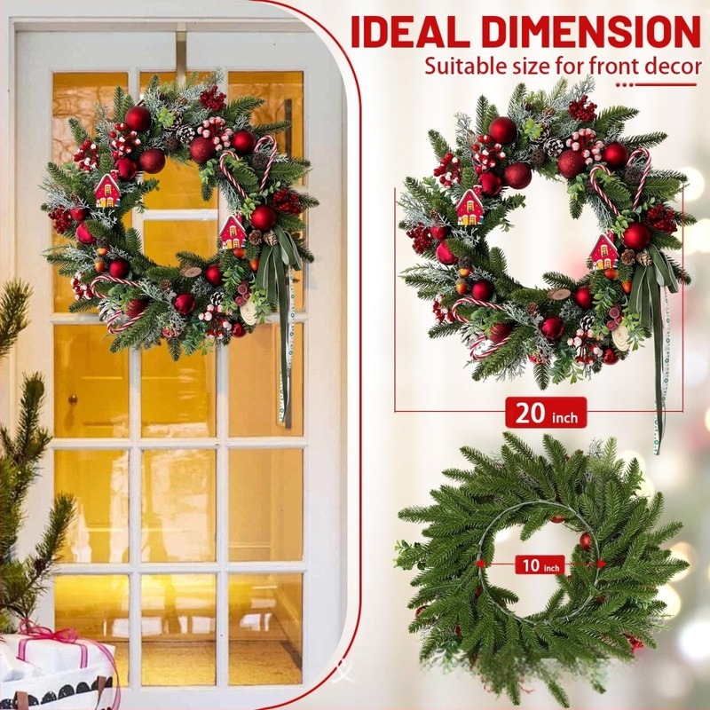 Karácsonyi koszorú harangokkal – műanyag, kézzel készült, amerikai stílus, termékkód HJ-32