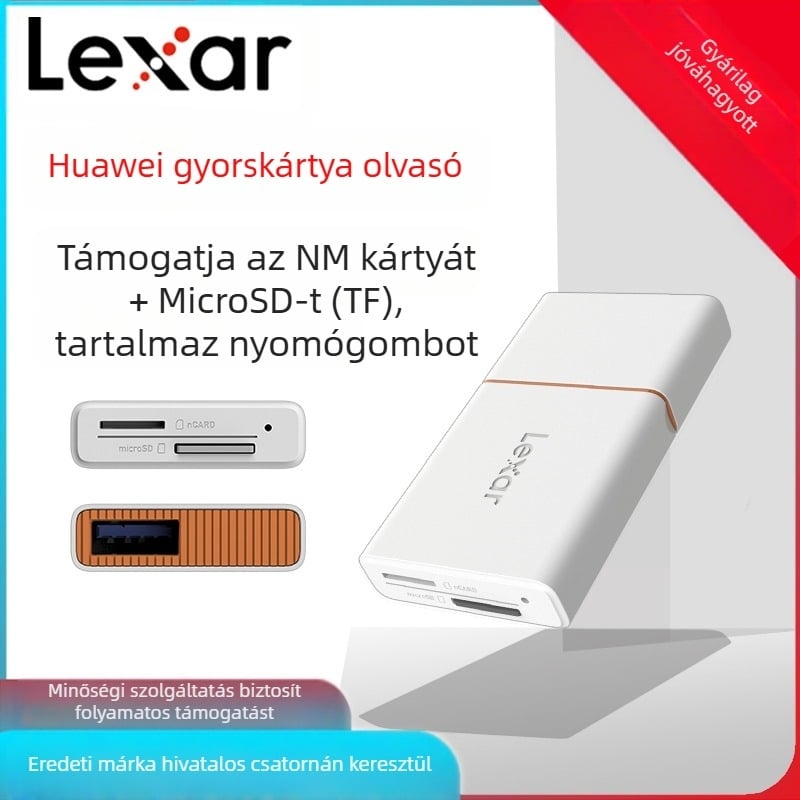 NM kártyaolvasó, USB 3.1 Type-C, TF kártya támogatás, Kettős interfész, Két az egyben, Plug and Play