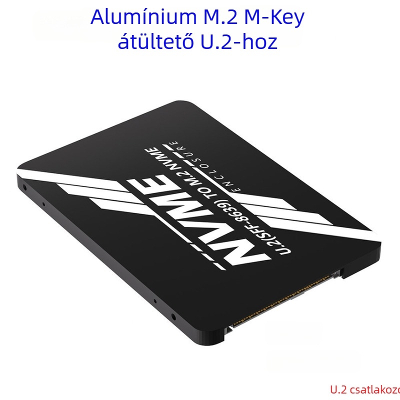 M.2 M-Key NVMe–t U.2 adapterkártya (SFF-8639) alumínium házzal