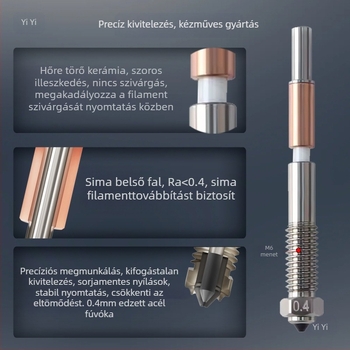 Bi-metál acél bevonat fúvóka 3D nyomtatóhoz, Qidi Plus4