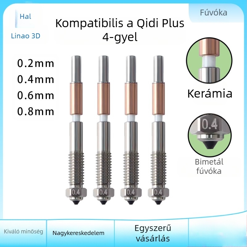 Bi-metál acél bevonat fúvóka 3D nyomtatóhoz, Qidi Plus4