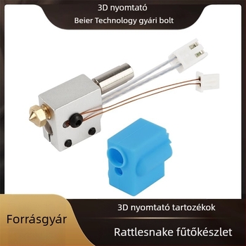 3D nyomtató kiegészítők: Rattlesnake nyomtatófej, készlet fűtőfúvóka, vulkáni fűtő blokk, szilikon hüvely
