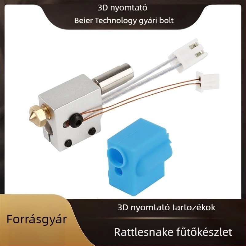 3D nyomtató kiegészítők: Rattlesnake nyomtatófej, készlet fűtőfúvóka, vulkáni fűtő blokk, szilikon hüvely