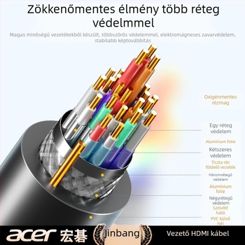 Acer HDMI-kábel 2.0 verzió, 4K támogatás, 3D videó, tiszta réz mag