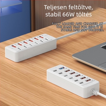 12-portos USB hub kiegészítő kábel USB-C és USB-A portokkal adatátvitelhez dokkoló állomáson