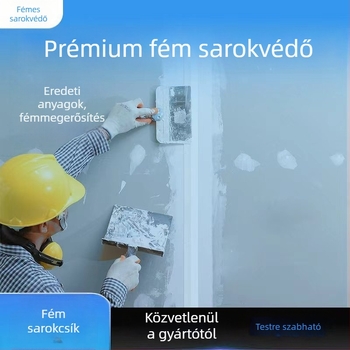 Cinkbevonatú fém sarokvédő szalag dekorációhoz és javításhoz