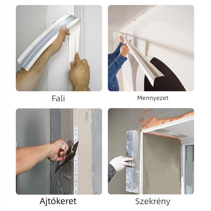 Cinkbevonatú fém sarokvédő szalag dekorációhoz és javításhoz