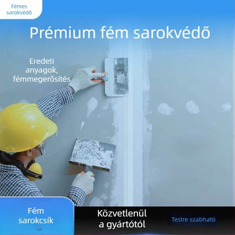 Cinkbevonatú fém sarokvédő szalag dekorációhoz és javításhoz