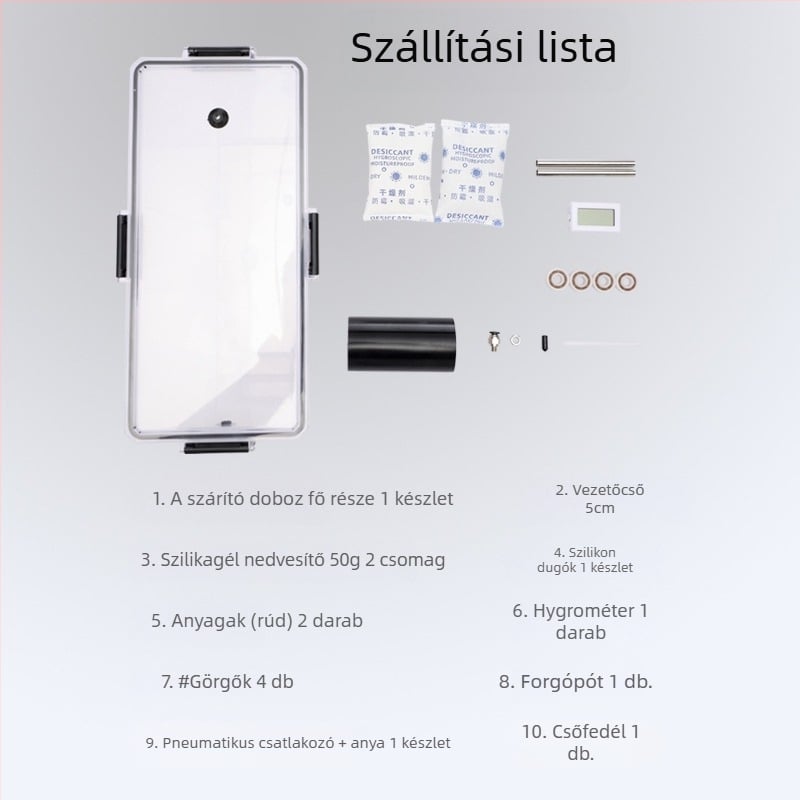 3D nyomtató fogyóanyagok szárító doboza PLA (1 kg) és PETG – por- és nedvességálló zárt tároló