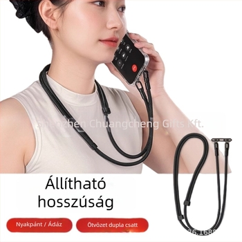 Mobiltelefon nyakpánt, poliészter, fém csattal, kézzel készült, uniszex