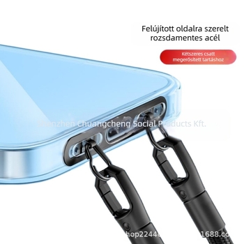 Mobiltelefon nyakpánt, poliészter, fém csattal, kézzel készült, uniszex