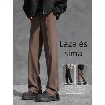 Cargo casual nadrág – lazított szabás, hosszú szár, középmagas derék, cipzár