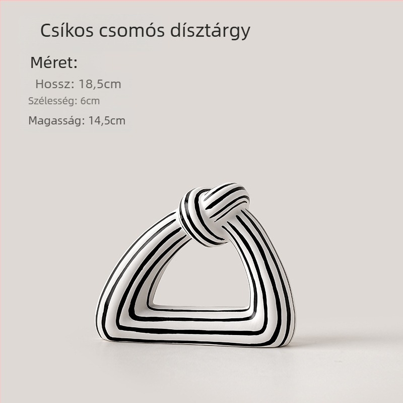 Fehér porcelánból készült váza, csíkos csomó mintával, modern minimalista stílus – Bhm Beihanmei