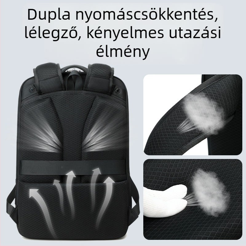 Férfi üzleti hátizsák bővítéssel, 20–35L kapacitás, Oxford anyag, üzleti utakhoz