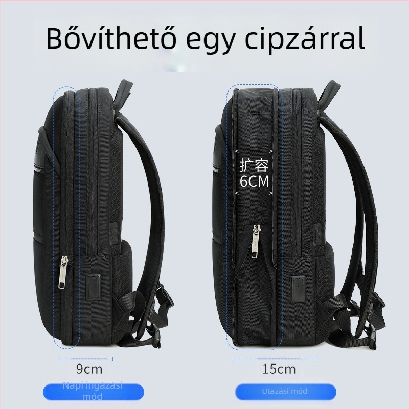 Férfi üzleti hátizsák bővítéssel, 20–35L kapacitás, Oxford anyag, üzleti utakhoz