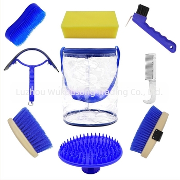 8 részes lóápoló készlet átlátszó tasakos csomagolással