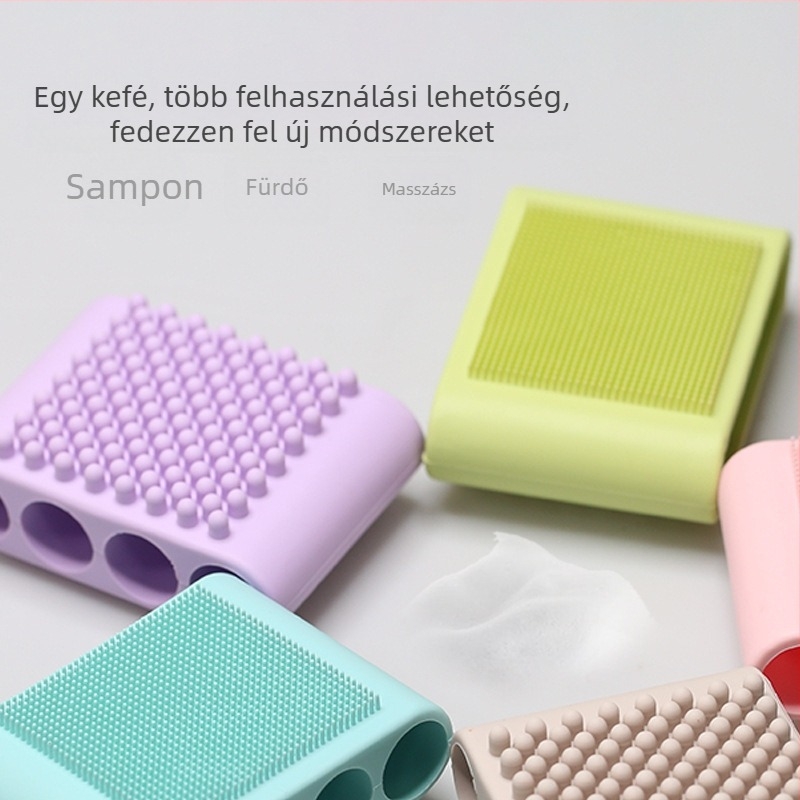 Very clever szilikon négypontos testtisztító kesztyű kutyáknak — hátoldali ecset, zuhanyzószivacs, csúszásmentes, 150 db csomag