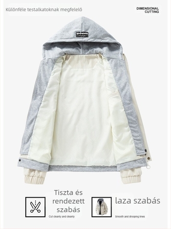 Férfi külső kabát kapucnival, szélálló, poliészter anyag, hosszú ujjak, közepes vastagság