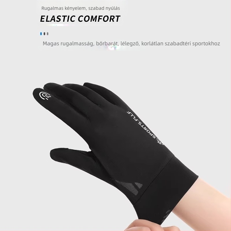 Vezetéshez és kerékpározáshoz készült kesztyű – Flip-Cover, Ice Silk poliészter, 61–70% fő anyag, légáteresztő, csúszásmentes, érintőképernyő-kompatibilis, napvédő – 2025 tavasz