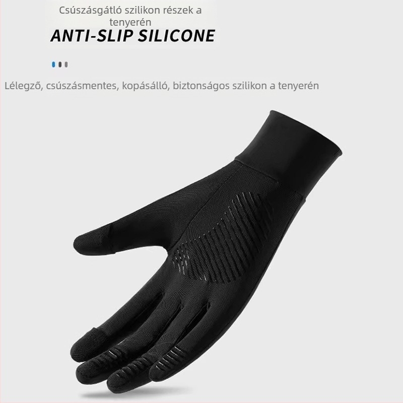 Vezetéshez és kerékpározáshoz készült kesztyű – Flip-Cover, Ice Silk poliészter, 61–70% fő anyag, légáteresztő, csúszásmentes, érintőképernyő-kompatibilis, napvédő – 2025 tavasz