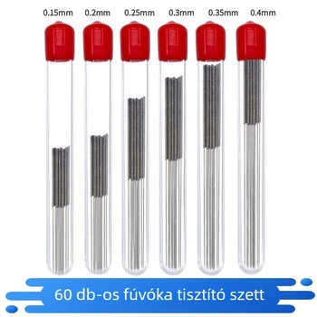 60 darabos rozsdamentes acélból készült fúvóka tisztító tűk készlet 3D nyomtatóhoz