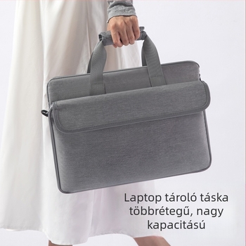 Könnyű laptop táska belső zsebbel, vállon vagy keresztben hordható, 15 hüvelykes laptophoz