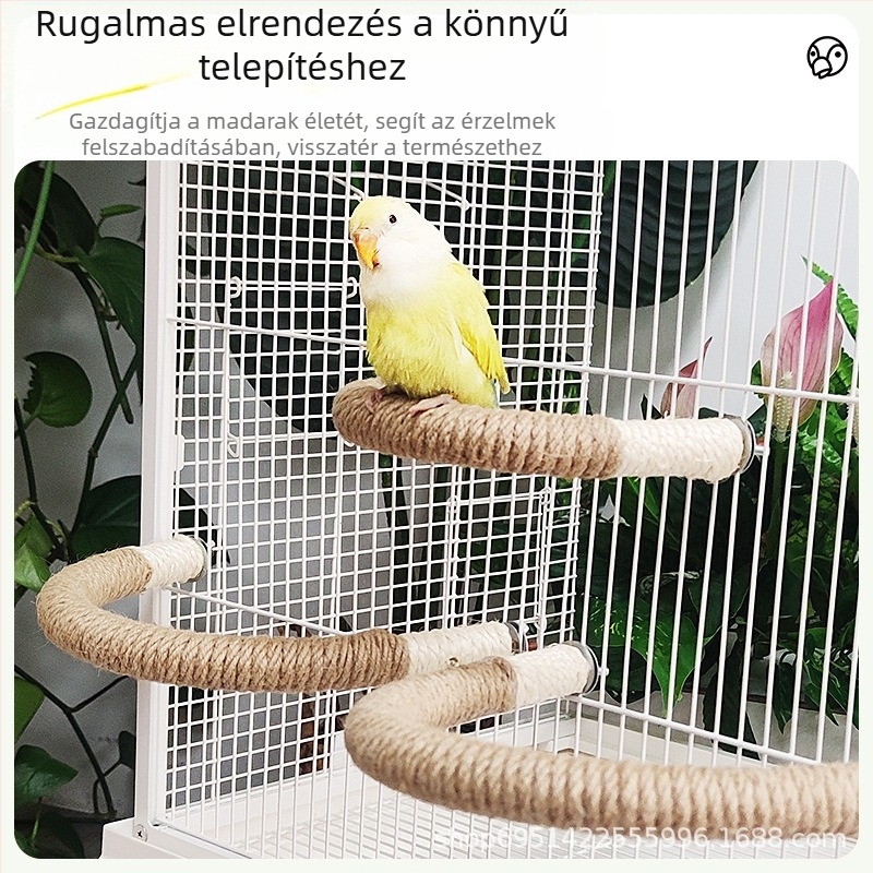 MOOI kender kötél papagájhoz — U‑alakú kapaszkodó, harapó játék a karma edzésére