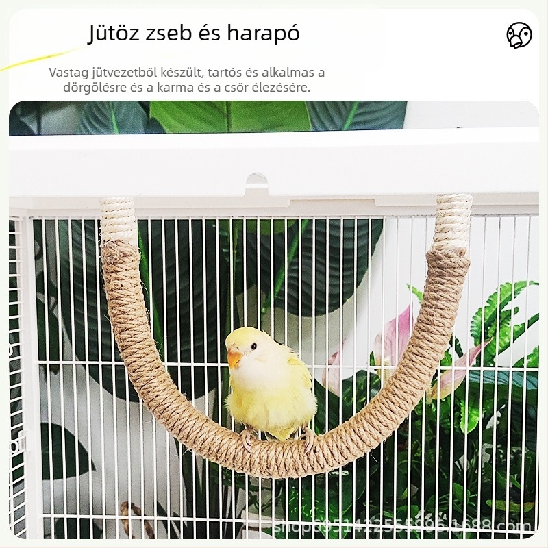MOOI kender kötél papagájhoz — U‑alakú kapaszkodó, harapó játék a karma edzésére