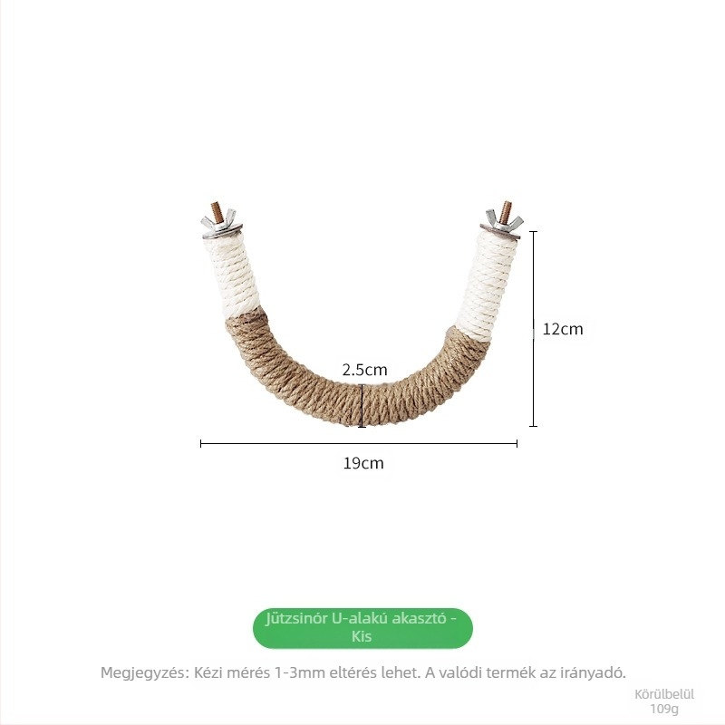MOOI kender kötél papagájhoz — U‑alakú kapaszkodó, harapó játék a karma edzésére