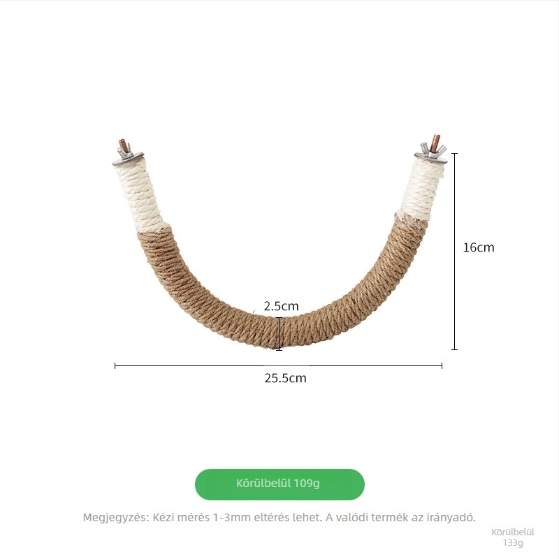 MOOI kender kötél papagájhoz — U‑alakú kapaszkodó, harapó játék a karma edzésére