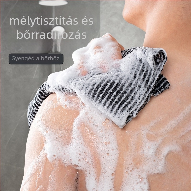 Ezüstionos antibakteriális nedvszívó hátmosó törölköző, kétoldalas, hosszú szalaggal, rayonból