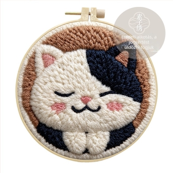DIY punch needle hímzőkészlet: Ragdoll macska