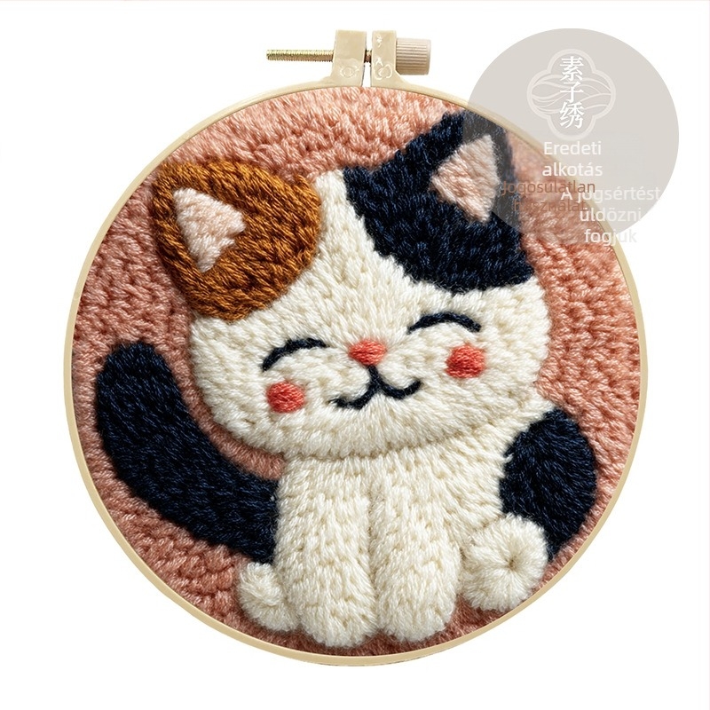 DIY punch needle hímzőkészlet: Ragdoll macska