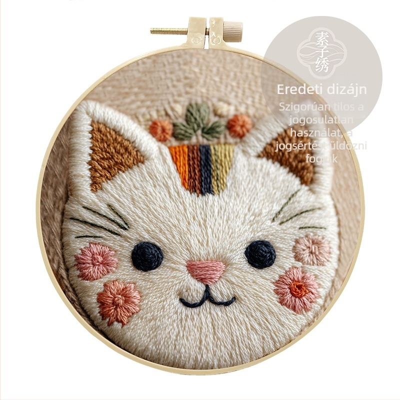 DIY punch needle hímzőkészlet: Ragdoll macska