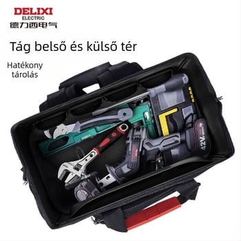 Delixi Electric Dupla vállú szerszám hátizsák elektromérnököknek – szerszámok szállítása, szerszámok rendezése, hátizsák stílus