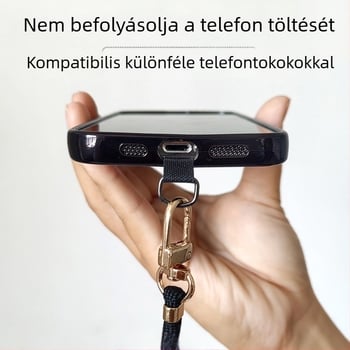 Universális telefonnyakpánt, leesés elleni, hosszú állítható nyakpánt, egyszínű, tartós